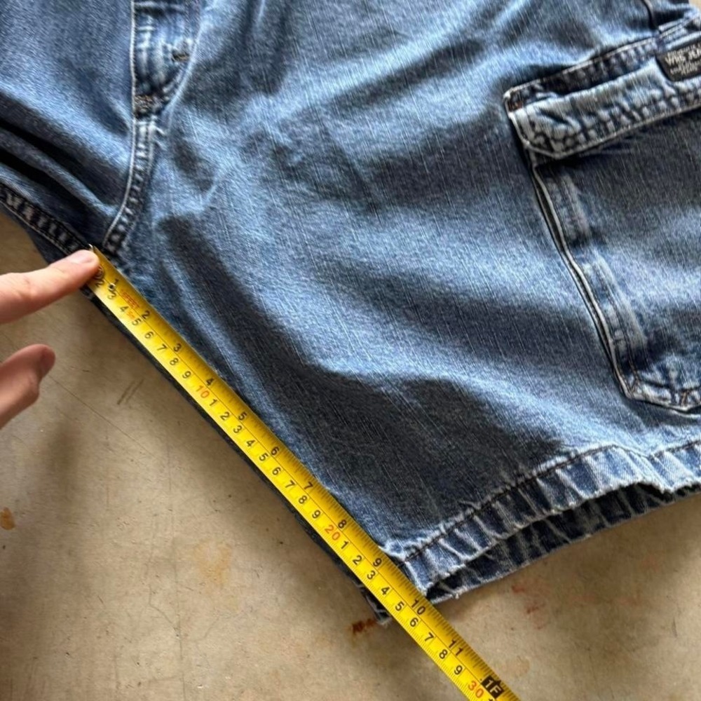 Baggy Wrangler Cargo Denim Jorts Jean Shorts Long Jorts Vintage Y2K Surf - 36 - Picture 6 of 8